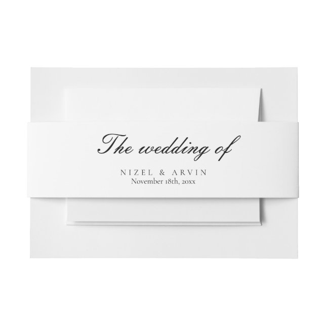 Cintas Para Invitaciones Minimalista Elegante Simple Tradicional Script (Anverso Ejemplo)