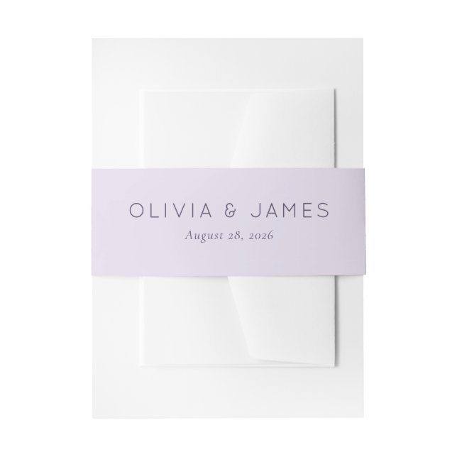 Cintas Para Invitaciones Minimalista Lavanda Sofisticada (Anverso Ejemplo)