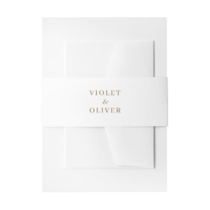Cintas Para Invitaciones Minimalista moderno   Boda de oro blanco