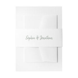 Cintas Para Invitaciones Minimalista moderno | Boda verde blanco y sabio