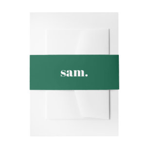 Cintas Para Invitaciones Minimalista negrita texto personalizado verde