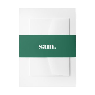 Cintas Para Invitaciones Minimalista negrita texto personalizado verde
