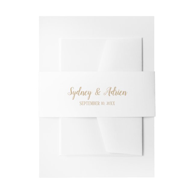 Cintas Para Invitaciones Minimalista simple|Boda dorado (Anverso Ejemplo)