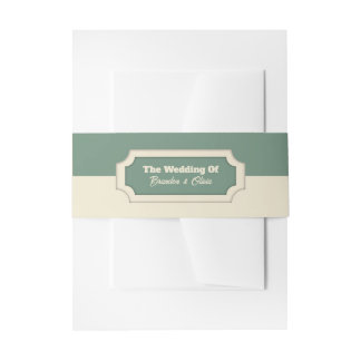 Cintas Para Invitaciones Minimalista Verde Salvia y Crema Formal