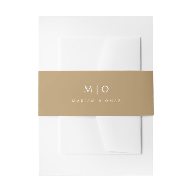 Cintas Para Invitaciones Minimalistic Gold Monogram Wedding Invitation (Anverso Ejemplo)