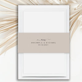 Cintas Para Invitaciones Mínimo, monograma, letra de escritura a mano, Boda