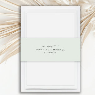Cintas Para Invitaciones Mínimo, monograma, letra de escritura a mano, Boda