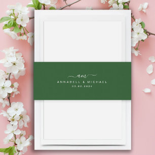 Cintas Para Invitaciones Mínimo, monograma, letra de escritura a mano, Boda