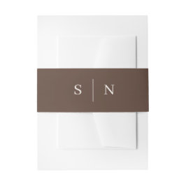 Cintas Para Invitaciones Mínimo y Chic Brown | Monograma