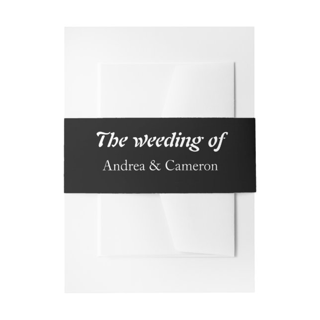 Cintas Para Invitaciones Mínimo y Chic | Monograma negro y blanco (Anverso Ejemplo)
