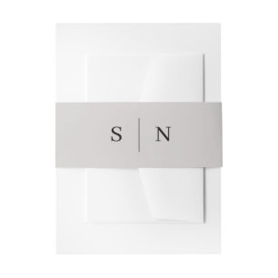 Cintas Para Invitaciones Mínimo y Moda Monograma gris y negro blandos