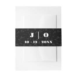 Cintas Para Invitaciones Mínimo y Moda | Monograma negro y blanco