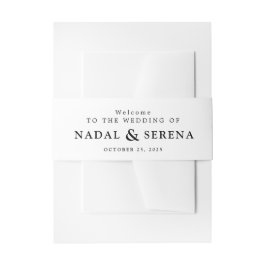 Cintas Para Invitaciones Mínimo y Moda | Monograma negro y blanco