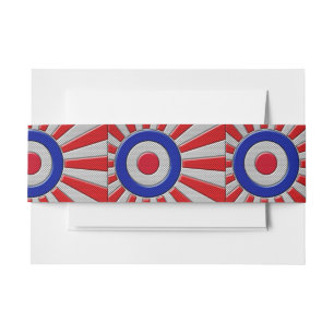 Cintas Para Invitaciones Mod Roundel Sunburst Design en estilo de fibra de