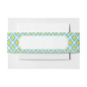 Cintas Para Invitaciones Moda amarilla azul del ikat tribal moderno