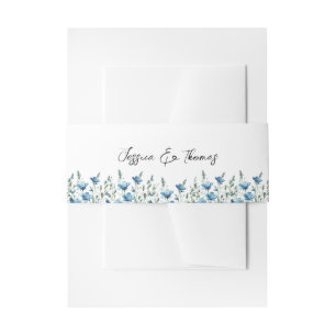 Cintas Para Invitaciones Moda Blue Boho Flores silvestres Boda blanco