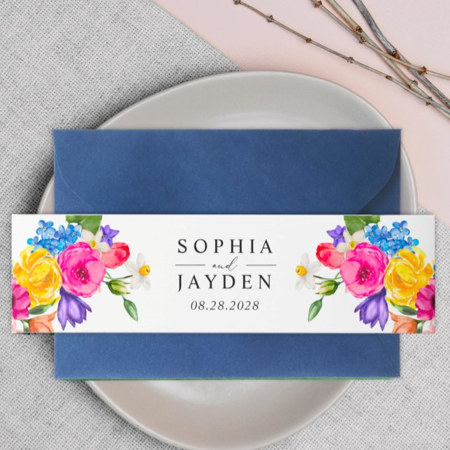 Cintas Para Invitaciones Moda boda de flores silvestres vibrantes (Subido por el creador)