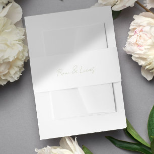 Cintas Para Invitaciones Moda Boda de guiones de parejas blancas y verdes