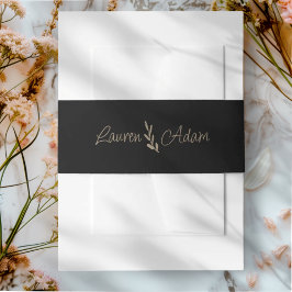 Cintas Para Invitaciones Moda Boda negro y oro