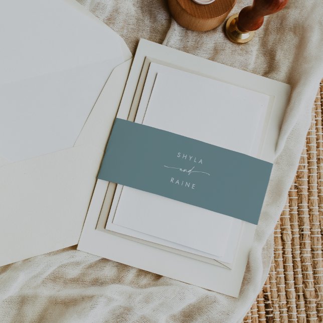 Cintas Para Invitaciones Moda Boho Boda Verde azulado Seafoam (Subido por el creador)