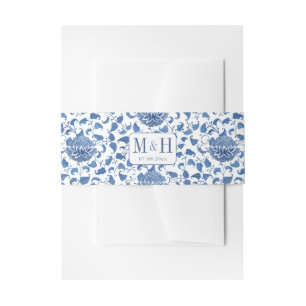 Cintas Para Invitaciones Moda Chinoiserie Boda Azul Y Blanco