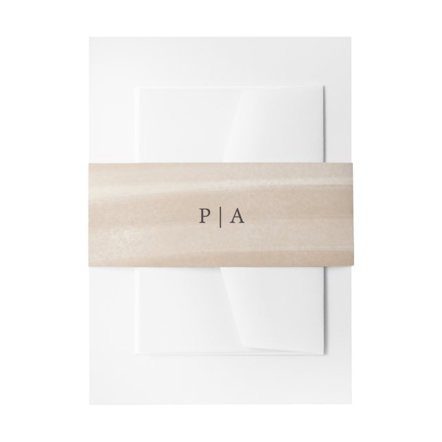 Cintas Para Invitaciones Moda costera Sandy Neutral Elegante Boda (Anverso Ejemplo)
