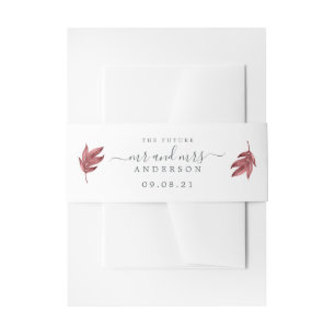 Cintas Para Invitaciones Moda Guión Futuro Sr. Burgundy Leaf Boda