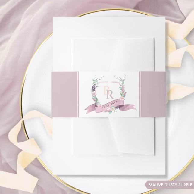 Cintas Para Invitaciones Moda Mauve Dusty Purple Pastel Boda Monogramado (Subido por el creador)