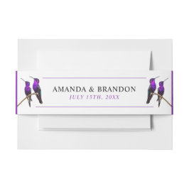 Cintas Para Invitaciones Moda Morado Hummingbirds y Petales Boda