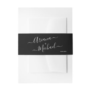 Cintas Para Invitaciones Moda Nombres personalizados sencillos de Boda blan