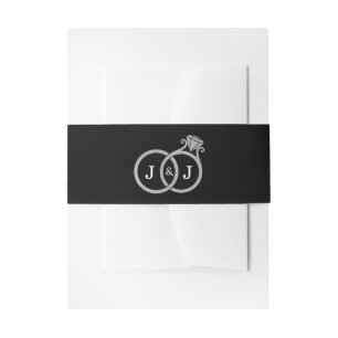 Cintas Para Invitaciones Moda Relieve metalizado plateado falso Monograma B