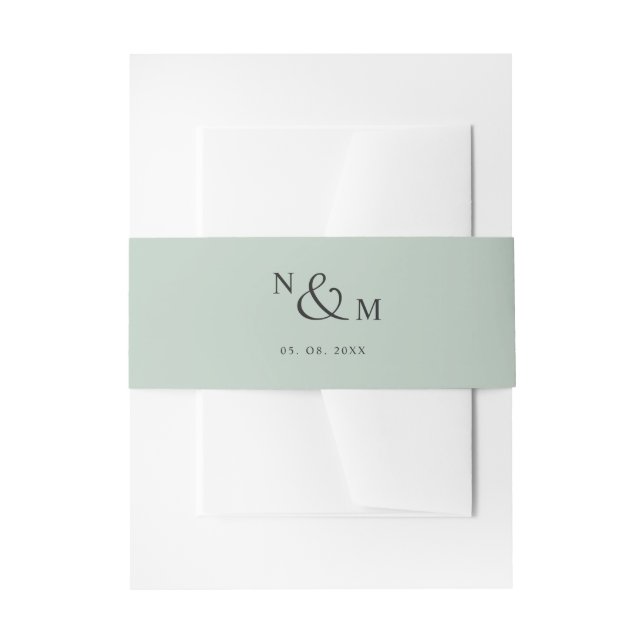 Cintas Para Invitaciones Moda Sage Green Modern Boda simple (Anverso Ejemplo)