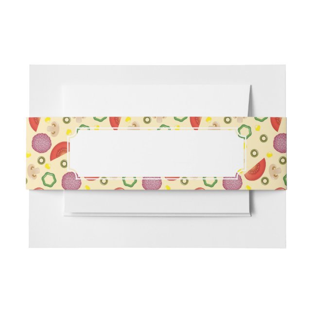 Cintas Para Invitaciones Modelo 2 de la pizza (Anverso Ejemplo)