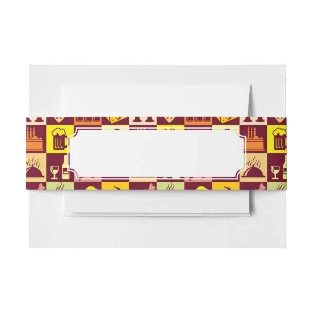 Cintas Para Invitaciones Modelo 3 de la comida (Anverso Ejemplo)