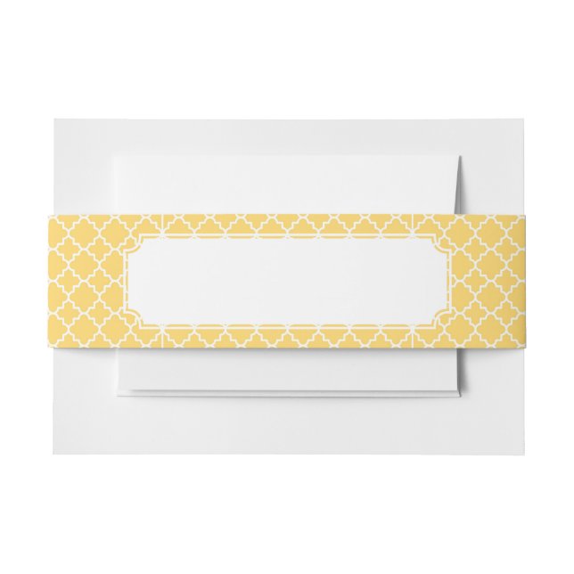 Cintas Para Invitaciones Modelo amarillo de Quatrefoil (Anverso Ejemplo)