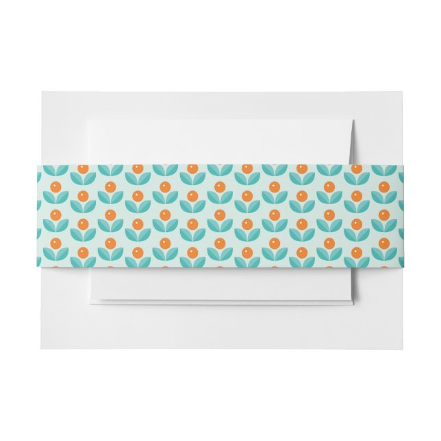 Cintas Para Invitaciones Modelo anaranjado geométrico del estilo (Anverso Ejemplo)