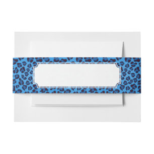 Cintas Para Invitaciones modelo azul de la textura del leopardo
