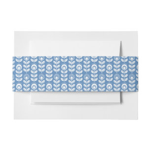 Cintas Para Invitaciones Modelo azul escandinavo retro