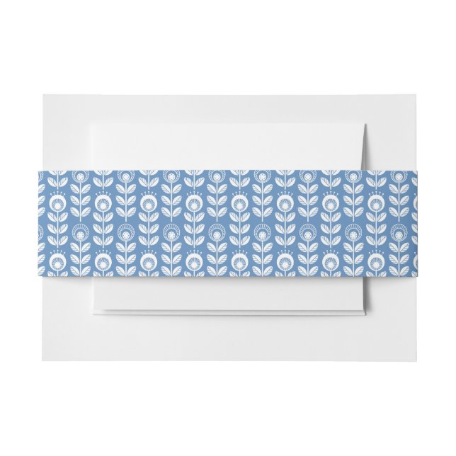 Cintas Para Invitaciones Modelo azul escandinavo retro (Anverso Ejemplo)