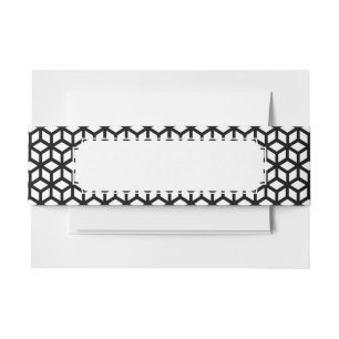 Cintas Para Invitaciones Modelo blanco y negro del cubo
