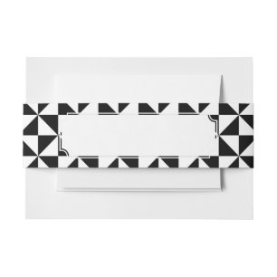 Cintas Para Invitaciones Modelo blanco y negro del triángulo