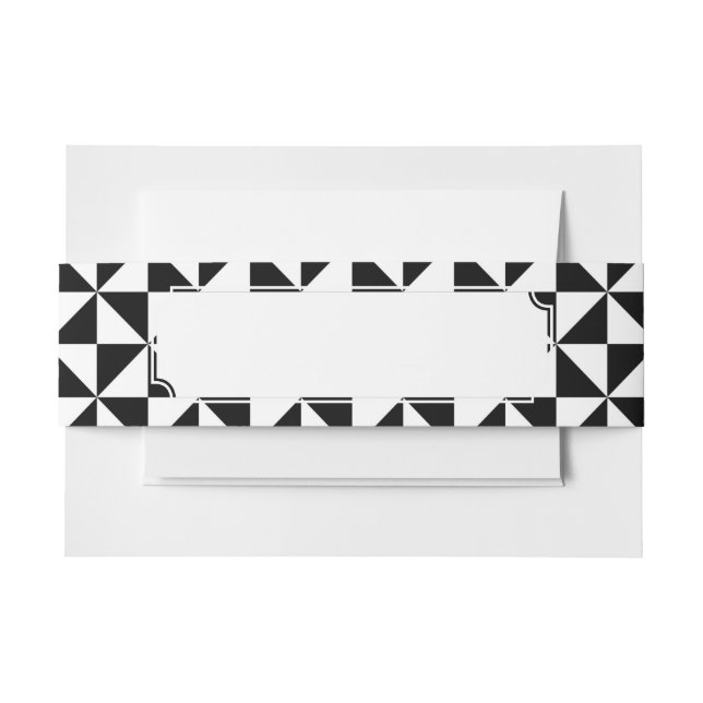 Cintas Para Invitaciones Modelo blanco y negro del triángulo (Anverso Ejemplo)