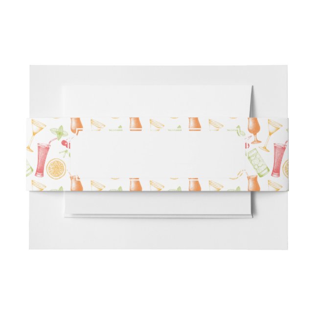 Cintas Para Invitaciones Modelo bosquejado del cóctel (Anverso Ejemplo)