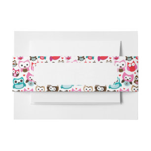 Cintas Para Invitaciones modelo colorido del búho