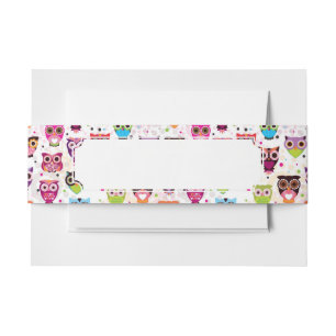 Cintas Para Invitaciones Modelo colorido del búho para los niños 2