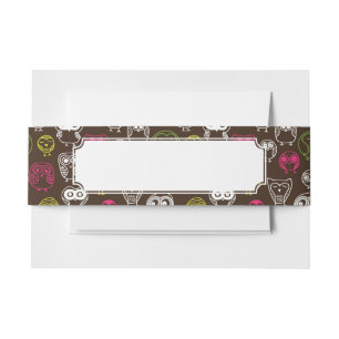 Cintas Para Invitaciones Modelo colorido del fondo del doodle del búho