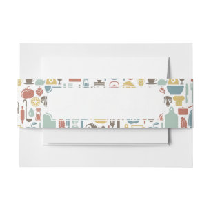 Cintas Para Invitaciones Modelo con cocinar iconos