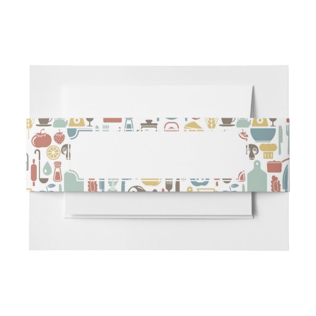 Cintas Para Invitaciones Modelo con cocinar iconos (Anverso Ejemplo)