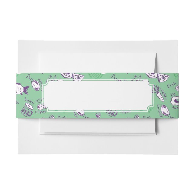 Cintas Para Invitaciones Modelo con la comida (Anverso Ejemplo)