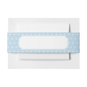 Cintas Para Invitaciones Modelo con las anclas blancas en azul
